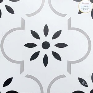 Premium Black & Grey Flower Design Matt Tiles in Dandenong