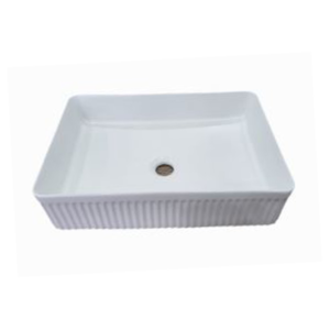 Fluted Square Matt White Art Basin GF-2287MB