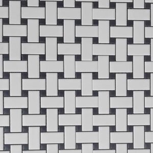 Black and White Basket Weave Mosaic Tiles Supply & Installation Near Brimbank