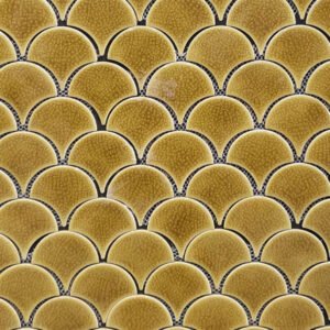 Golden Glass Fishscale Mosaic Tiles Supply & Installation Near Kalkallo