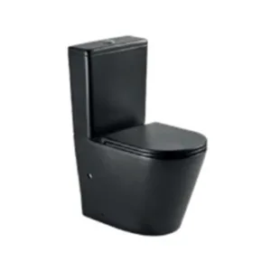 Rimless Two-Piece Matt Black Toilet Seat