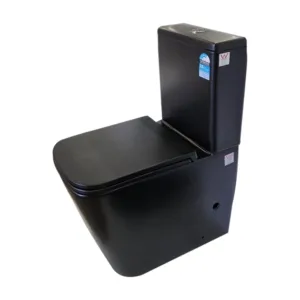 Rimless Matt Black Two Piece Toilet Seat